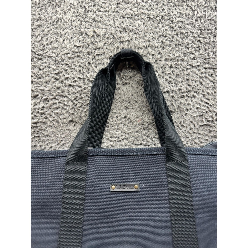 L.L.Bean Nor'easter Canvas Tote Bag Midnight Black Coal Weather Resistant - Picture 3 of 16